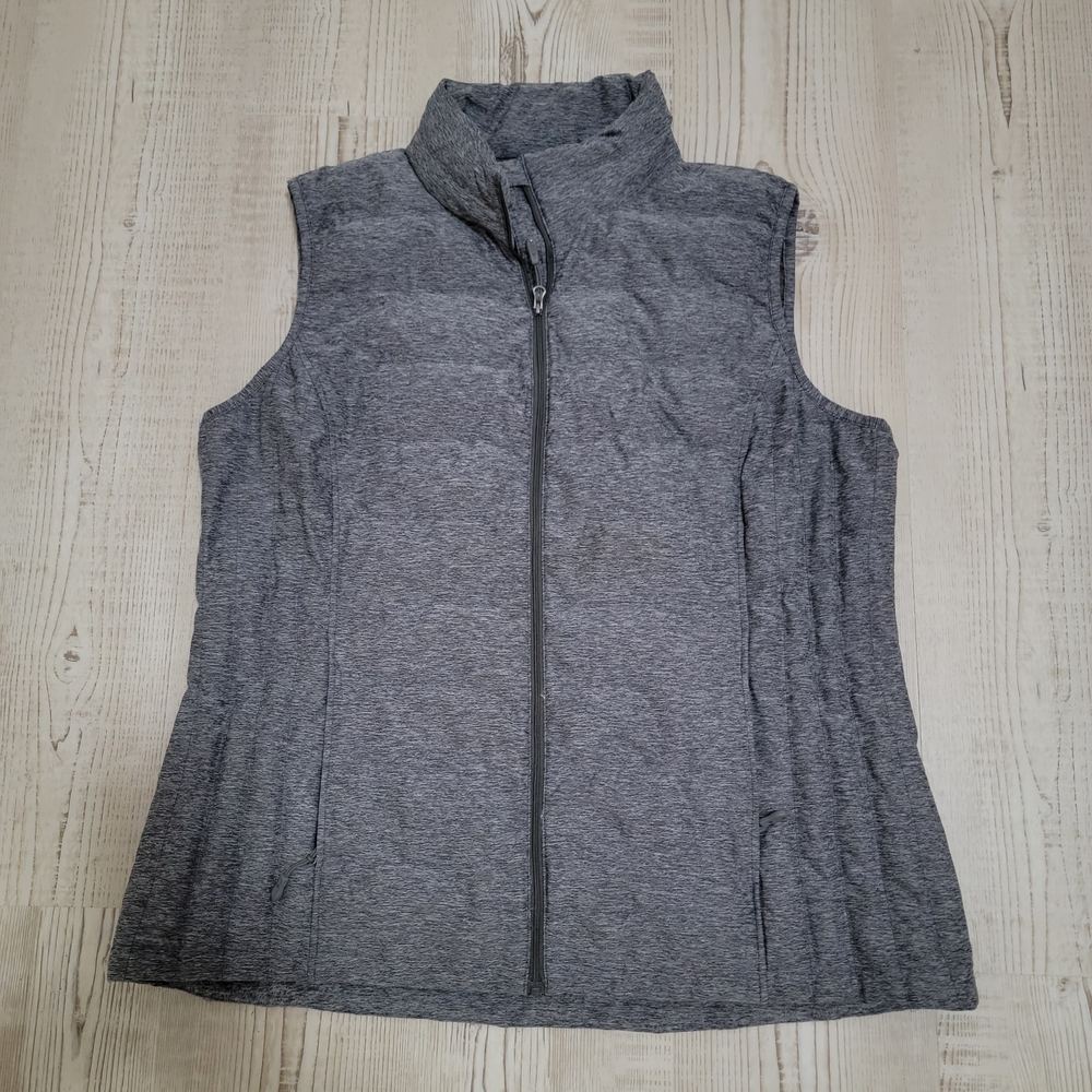 Women's Gray Heatkeep Packable Puffer Vest Lightweight Layering XL
